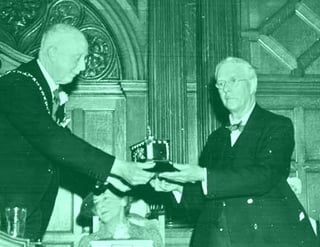 Harry Brearley receiving an award in 1939