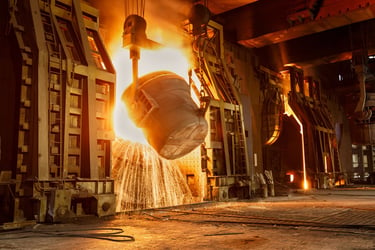 Combining molten elements in a furnace