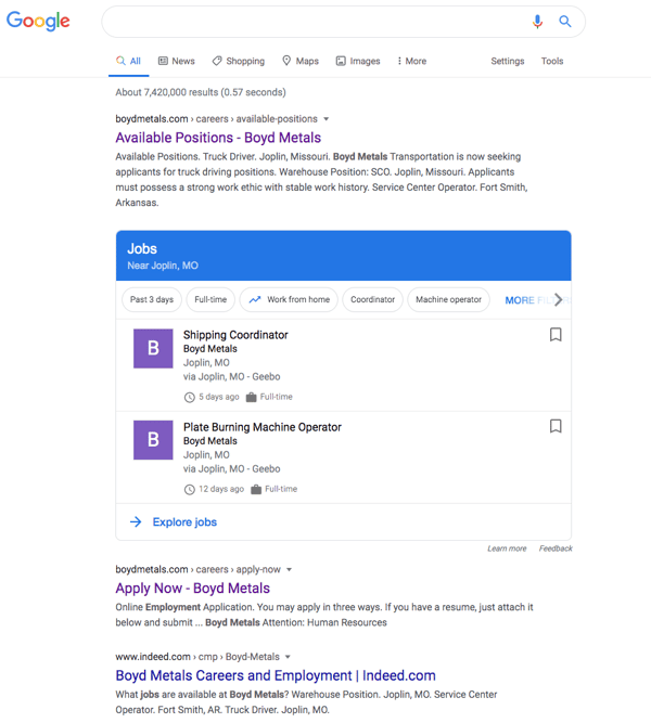 Boyd Metals Jobs Google Search
