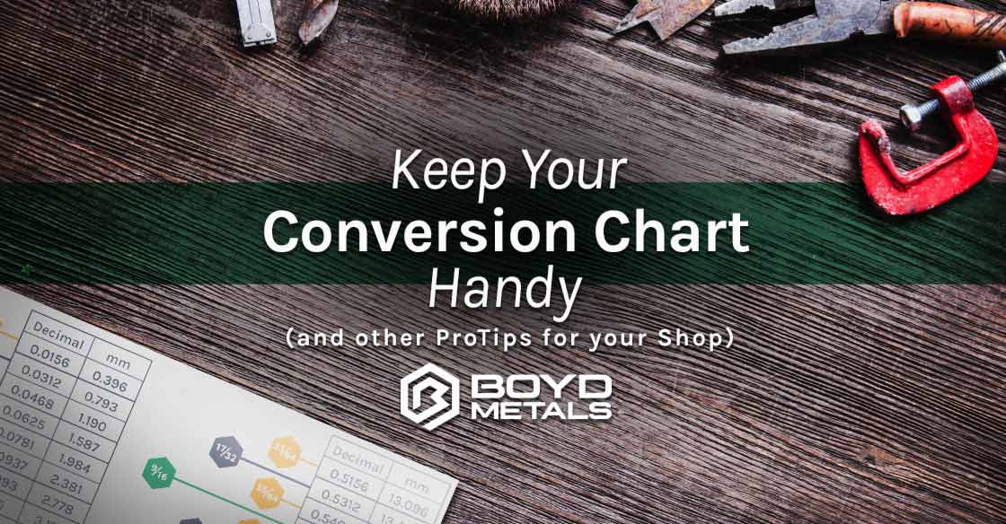 Keep your Conversion Chart Handy